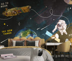Space Adventure Wallpaper : Planets, Spaceship and Astronaut Mural - View 5
