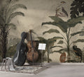 Sand Retro Jungle Wallpaper : Birds and Monkeys Mural