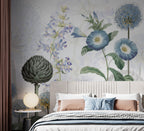 Blue Allium Wallpaper : Dandelion and Morning Glory Mural - View 6