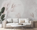 Soft Wheat Wallpaper : Watercolor Grain Stalks Mural - View 3