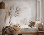 Soft Wheat Wallpaper : Watercolor Grain Stalks Mural - View 4