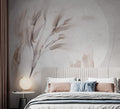 Soft Wheat Wallpaper : Watercolor Grain Stalks Mural
