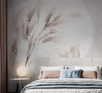 Soft Wheat Wallpaper : Watercolor Grain Stalks Mural