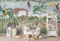 Safari Pairs Wallpaper : Giraffes and Zebras Jungle Mural