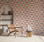 Terracotta Semicircle Wallpaper : Retro Geometric Pattern - View 4