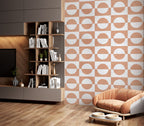 Terracotta Semicircle Wallpaper : Retro Geometric Pattern - View 6