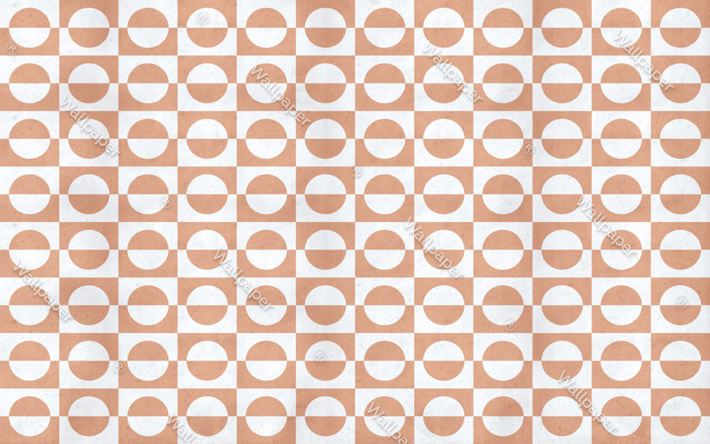 Terracotta Semicircle Wallpaper : Retro Geometric Pattern - View 2