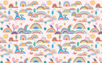 Colorful Rainbows Wallpaper : Sun and Hills Kids Pattern - View 2