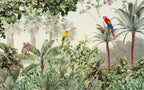 Jungle Parrots Wallpaper : Lush Green Forest Mural - View 2