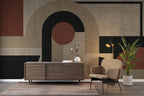 Boho Geometric Wallpaper : Beige and Brown Arches Mural - View 3