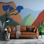 Boho Mountains Wallpaper : Colorful Abstract Hills Mural - View 4