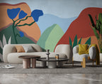 Boho Mountains Wallpaper : Colorful Abstract Hills Mural - View 6