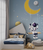 Moon Swing Astronaut Wallpaper : Space Shuttle Kids Mural - View 3