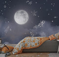 Moonlight Line Astronaut Wallpaper : Night Sky Kids Mural