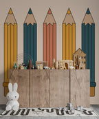 Colored Pencils Wallpaper : Giant Crayon Kids Mural - View 5