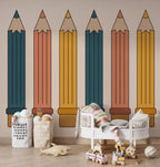 Colored Pencils Wallpaper : Giant Crayon Kids Mural - View 6