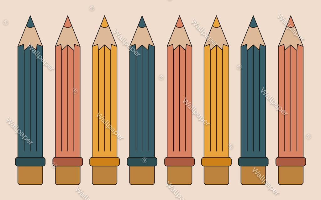 Colored Pencils Wallpaper : Giant Crayon Kids Mural - View 2