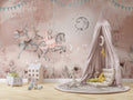Dreamy Carousel Wallpaper : Pink Zebra and Butterflies Mural