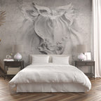 Angel Relief Wallpaper : 3D Grey Plaster Cherubs Mural - View 6