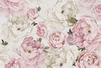 Pink Peony Rose Wallpaper : Large Blooms Floral Mural - View 2