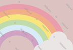 Pastel Rainbow Wallpaper : Soft Clouds Nursery Mural - View 2