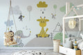 Cute Giraffe Kids Wallpaper : Pastel Safari Animals Mural