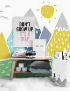 Colorful Mountains Sun Wallpaper : Scandi Kids Mural - View 6