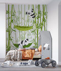 Bamboo Panda Wallpaper : Green Leaves Kids Mural