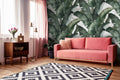 Dark Banana Leaf Wallpaper : Moody Green Tropical Pattern