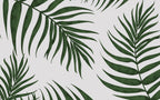 Green Palm Frond Wallpaper : Minimal Tropical Leaf Mural - flat design