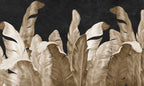 Gold Banana Leaf Wallpaper : Black Luxury Tropical Mural - flat design