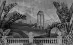 Ancient Ruins Wallpaper : Grey Tropical Columns Moonlight Mural - View 2