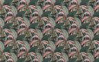 Banana Leaf Wallpaper : Pink and Green Tropical Pattern - View 2