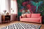 Parrot Peony Wallpaper : Vibrant Floral Bird Mural - View 4