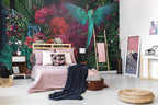 Parrot Peony Wallpaper : Vibrant Floral Bird Mural - View 6