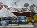Marble Mountains Wallpaper : Layered Stone Paper Cut Mural