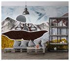 Marble Mountains Wallpaper : Layered Stone Paper Cut Mural - View 3