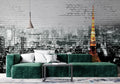 Eiffel Tower Brick Wallpaper : Paris Night Skyline Mural