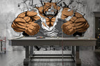 Muscle Bulldog Wallpaper : 3D Gym Breakthrough Mural