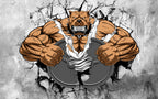 Muscle Bulldog Wallpaper : 3D Gym Breakthrough Mural - View 2