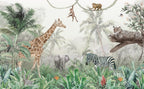 Safari Giraffe & Leopard Jungle Mural – view 2