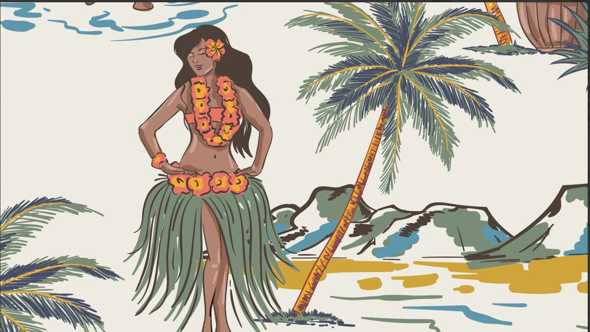 Hawaiian Dancers Mural – view 3