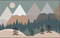 Boho Moonlit Forest Mural