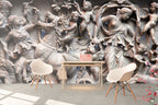 Classical Relief Sculpture Wallpaper : Stone Mythology Frieze Mural - View 3