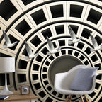 3D Coffered Dome Wallpaper : Spiral Tunnel Illusion Mural - View 5