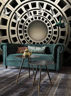 3D Coffered Dome Wallpaper : Spiral Tunnel Illusion Mural - View 3