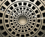 3D Coffered Dome Wallpaper : Spiral Tunnel Illusion Mural - flat design