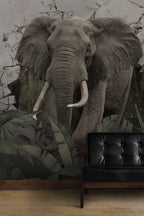 Elephant Wallpaper : 3D Wall Breakthrough Tropical Mural - View 5