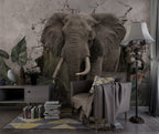 Elephant Wallpaper : 3D Wall Breakthrough Tropical Mural - View 6