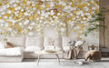 Golden Tree Wallpaper : 3D Swirl Leaf Mural